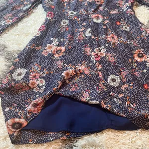 Wander Cassidy Navy Blue Floral Print Mini Dress thumbnail 7