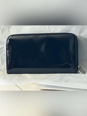 Tory Burch Black Patent Zip-Around Wallet with Logo Medallion thumbnail 2