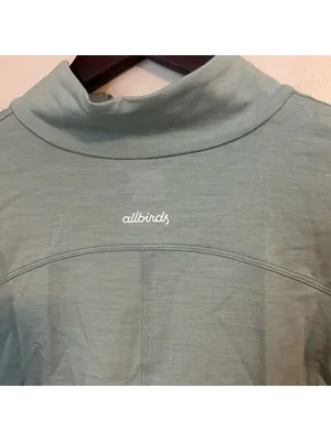 Allbirds Quarter Zip Pullover Natural Run Mid Layer Green Hush Athleisure Casual thumbnail 8