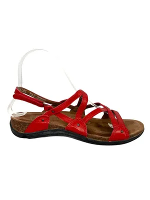 Dansko Jolie Red Leather Strappy Sandals Size 37 EU 6.5-7 US Comfort Resortwear thumbnail 3