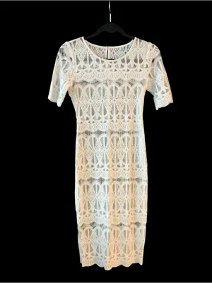 J.O.A. White Crochet Lace Midi Dress Sz S thumbnail 2