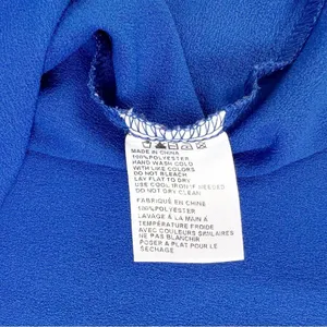 Paper Crane Bright Blue Spaghetti‎ Strap Tank Top Ruffle Front Size Small thumbnail 5