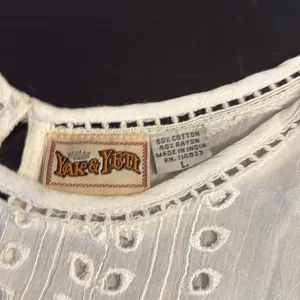 Yak & Yeti White Sleeveless Eyelet Top NWT thumbnail 2