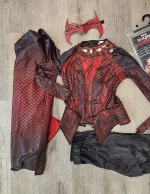 Marvel Scarlet Witch Adult halloween Costume XS Top Pants Skirt Headpiece comico thumbnail 5