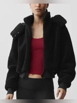 Alo Yoga Foxy Sherpa Jacket size S Black thumbnail 3