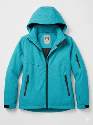 Avalanche Teal Waterproof Ski Jacket with Hood thumbnail 2