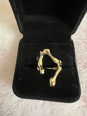 Women’s Intricate Design Stainless Steel Golden Ring Size 7 thumbnail 2