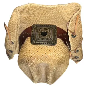 Bullhide Stylish Tan straw rolled sides Cowboy/girl Hat with Brown Band thumbnail 4