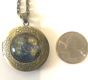 Planet Mercury Photo Locket Necklace. New thumbnail 3