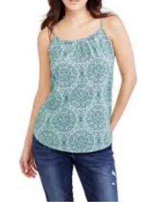 Faded Glory Medallion Blue Mandala Print Swing Tank Top Size XL thumbnail 2