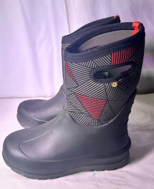 Bogs Kids Black & Red Geometric Mid-Calf Rain Boots thumbnail 1
