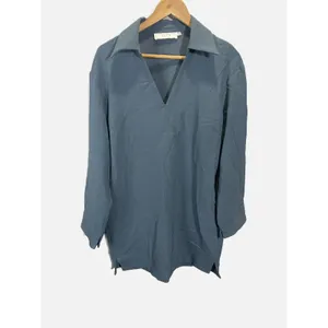 ASTR The Label Shift Dress Women Medium Blue V-Neck Long Sleeve Mini ADR102433 thumbnail 2