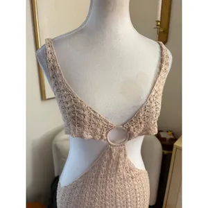 Cult Gaia Tyra Crochet Dress‎ In Beige Cut Out Size Small thumbnail 6