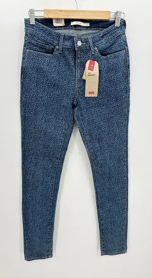 Levi's 711 Skinny Denim Jeans‎ Animal Print Leopard Cotton Stretch Women 27 NWT thumbnail 1