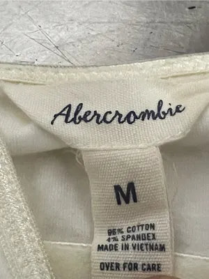 Abercrombie & Fitch White Camisole Tank Top w/Adjustable Straps Size Medium VGUC thumbnail 4