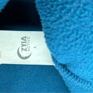 ZYIA Active blue quilted fleece snap button pullover sweater women’s size large thumbnail 7