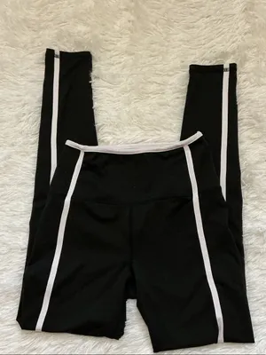 Sommer Ray Black Active Zip Jacket & Leggings Two Piece Set with White Lining thumbnail 2
