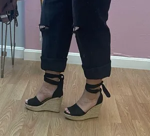Chic Black Wedge Espadrilles thumbnail 3