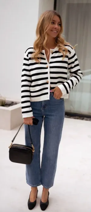 Lumiere Women's Striped Preppy Cardigan Sweater Size Small NWT‎ thumbnail 1