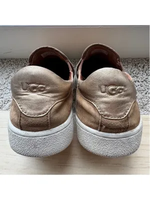 Women's UGG Cas Suede Sneakers Slip-On Shoes Size 8 Brown & Gold Leather thumbnail 2