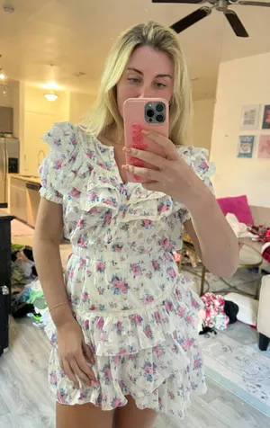 Impeccable Pig Floral Ruffle Mini Dress thumbnail 1