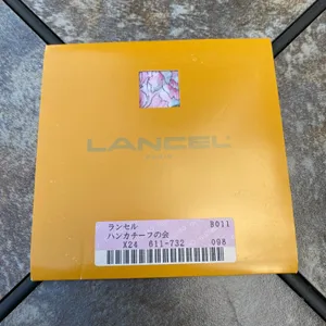Lancel Paris Feminine Floral Cotton Scarf Pocket Square Handkerchief New thumbnail 8