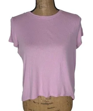 Athleta With Ease Ribbed Tee Mauve Pink Oversized‎ Athleisure Lounge Size XXS thumbnail 1