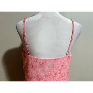Urban Outfitters Over the Horizon Mini Dress M Pink Floral Chiffon Fit and Flare thumbnail 12