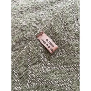 Neutral Knit Shawl/ Cape in Herringbone Pattern with Sage and Tan thumbnail 8