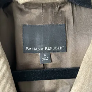 Banana Republic Riding Jacket Blazer Wool Blend Olive Brown Sze 4 Preppy Neutral thumbnail 3