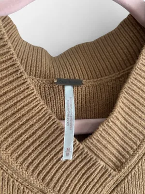 Free People Easy Street Vest Tan Cropped Camel Sweater Vest Rib Knit Preppy Sz M thumbnail 7
