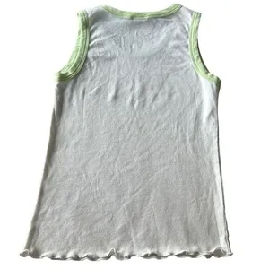 Y2K Harley Davidson Women’s S Lettuce Hem Tank Top Pastel‎ Green Retro Preppy thumbnail 3