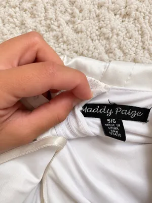 Maddy Paige Satin Strapless Homecoming Mini Dress – White/Black – 5/6 thumbnail 7