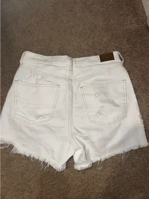 American Eagle White Jean Shorts thumbnail 3