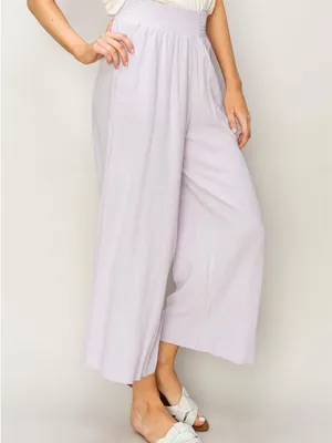 HYFVE Lavender Wide-Leg Smocked Waist Pants Pockets Large thumbnail 4