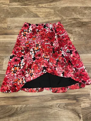 Laura Scott Women’s Floral Full Midi Skirt - Red Multi Size Medium thumbnail 3