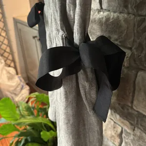 Zara TRF collection Gray Shift Dress With‎ Black Ribbon Sides, Small thumbnail 4
