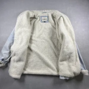 Ashley Vintage Charm Light Wash Denim Faux Shearling Lined Jacket JKJR1144 Small thumbnail 11