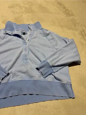American Eagle Light Blue Women's Pullover Snap-Front Sweatshirt medium thumbnail 5