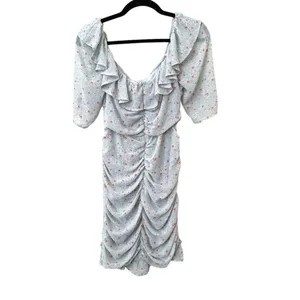 ASTR THE LABEL‎ Ruffle Neck Ruched Mini Dress Sz M thumbnail 4