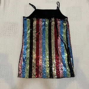 medium sequin multicolor striped mini dress metallic D4 2921 Blue thumbnail 9