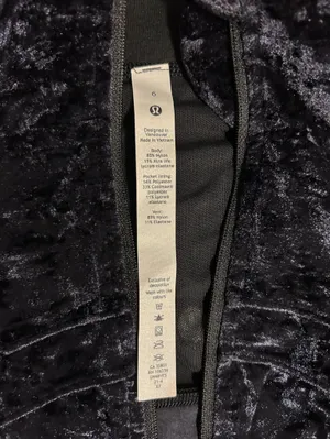 lululemon athletica Black Velour Define Zip-Up Jacket Size 6 thumbnail 2