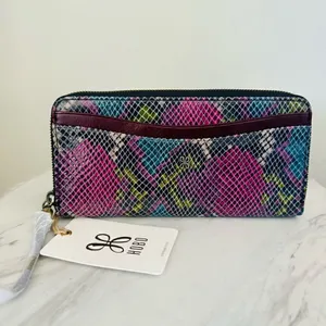 HOBO Max Large Zip Around‎ Leather Continental Wallet, Organization, Mosaic, NWT thumbnail 6