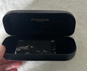 Coach Black Eyeglass Case with Gold Logo Interior thumbnail 1