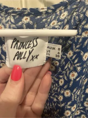 Princess Polly Blue Floral Wrap-Style Mini Dress Cotton and Rayon thumbnail 4