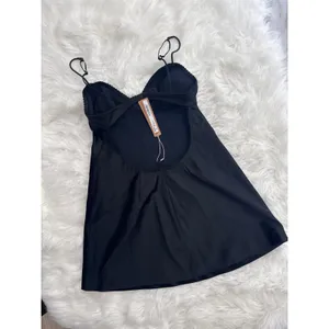 Skims Satin Mini Dress Obsidian Size XXS thumbnail 8