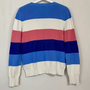 Cable Stitch Women’s Long Sleeve Knit Stripe Sweater Blue & Pink Size Medium thumbnail 7