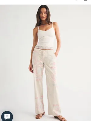 Abercrombie low loose linen blend jeans thumbnail 3