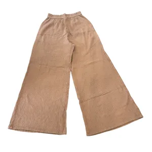 Aerie Brown Gauze Wide Leg Pants Elastic Waist Patch Pocket Boho Beachcore thumbnail 3