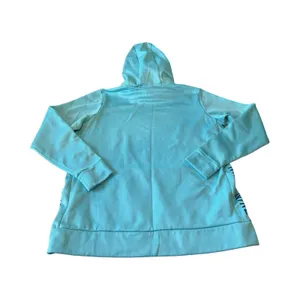 Nike Womens Large Teal Dri Fit Thermal‎ Training Tape Hoodie Workout Winter thumbnail 5